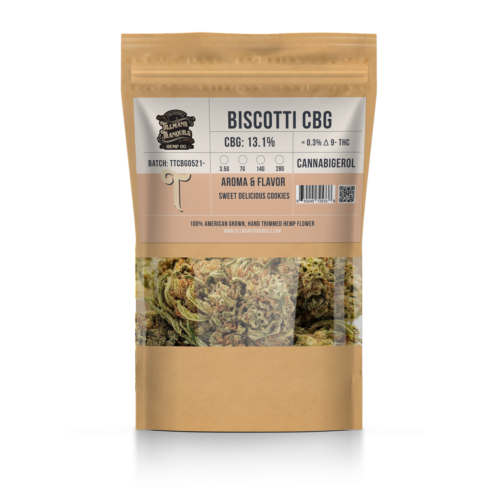 cbg flower - indoor grown biscotti
