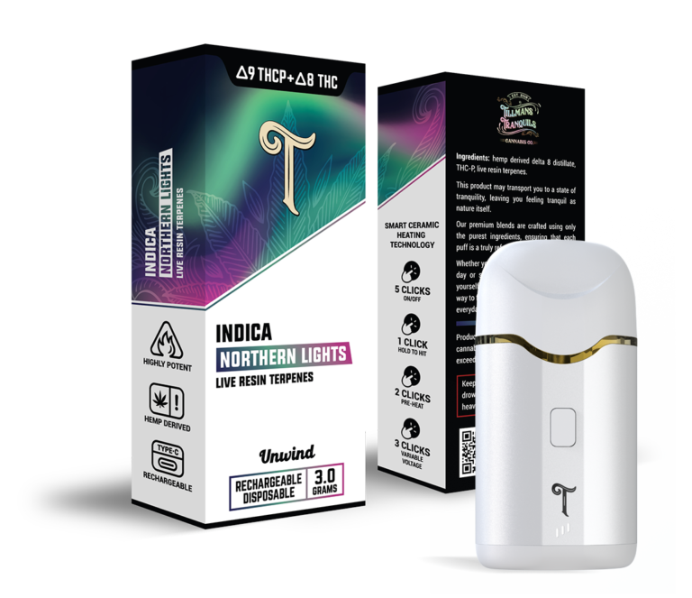 Northern lights strain disposable vape device 3 gram