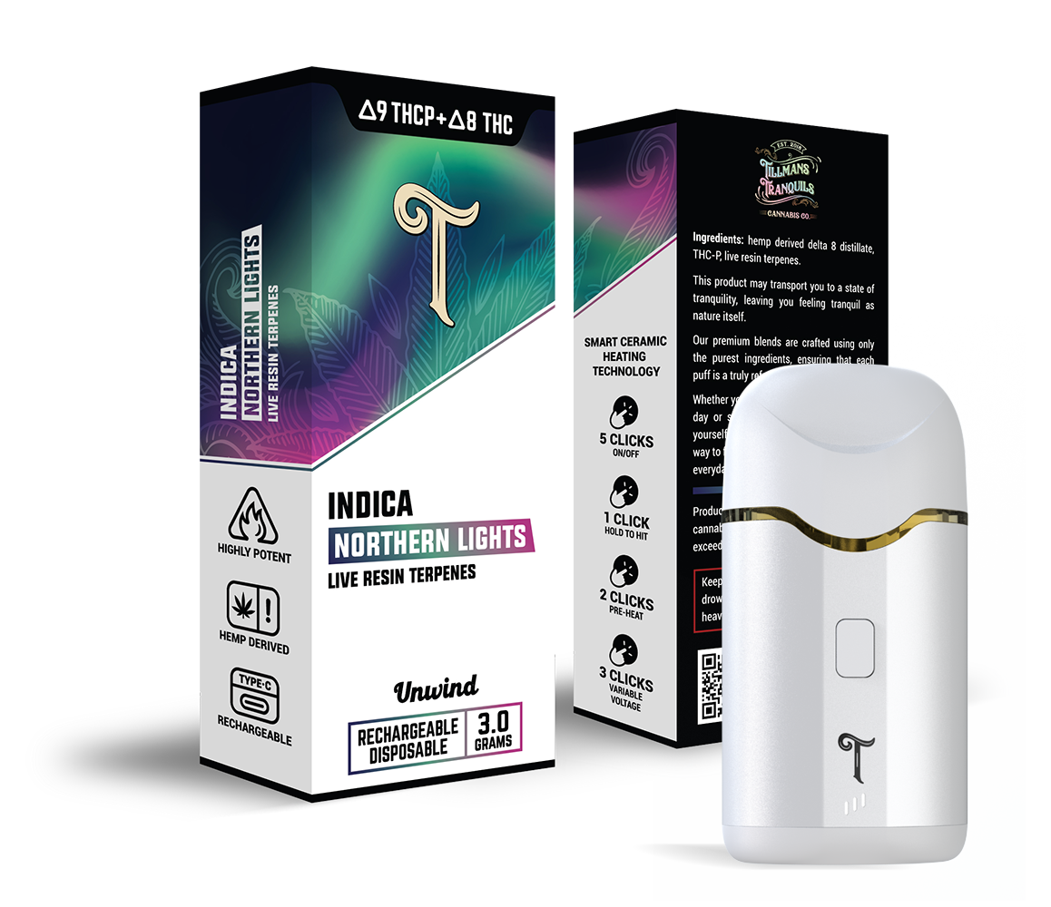 Northern lights strain disposable vape device 3 gram