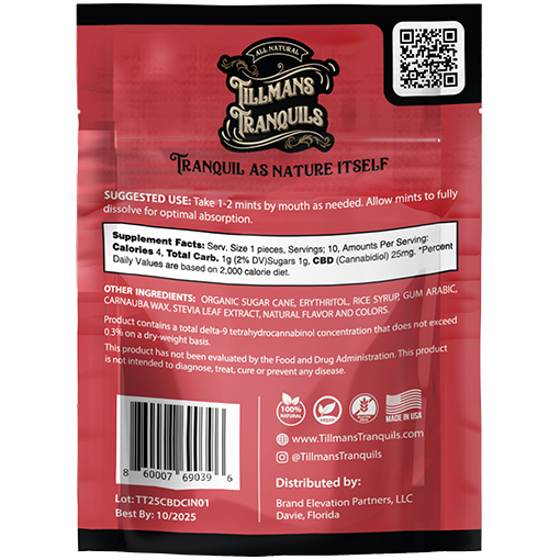 cinnamon cbd mints ingredients